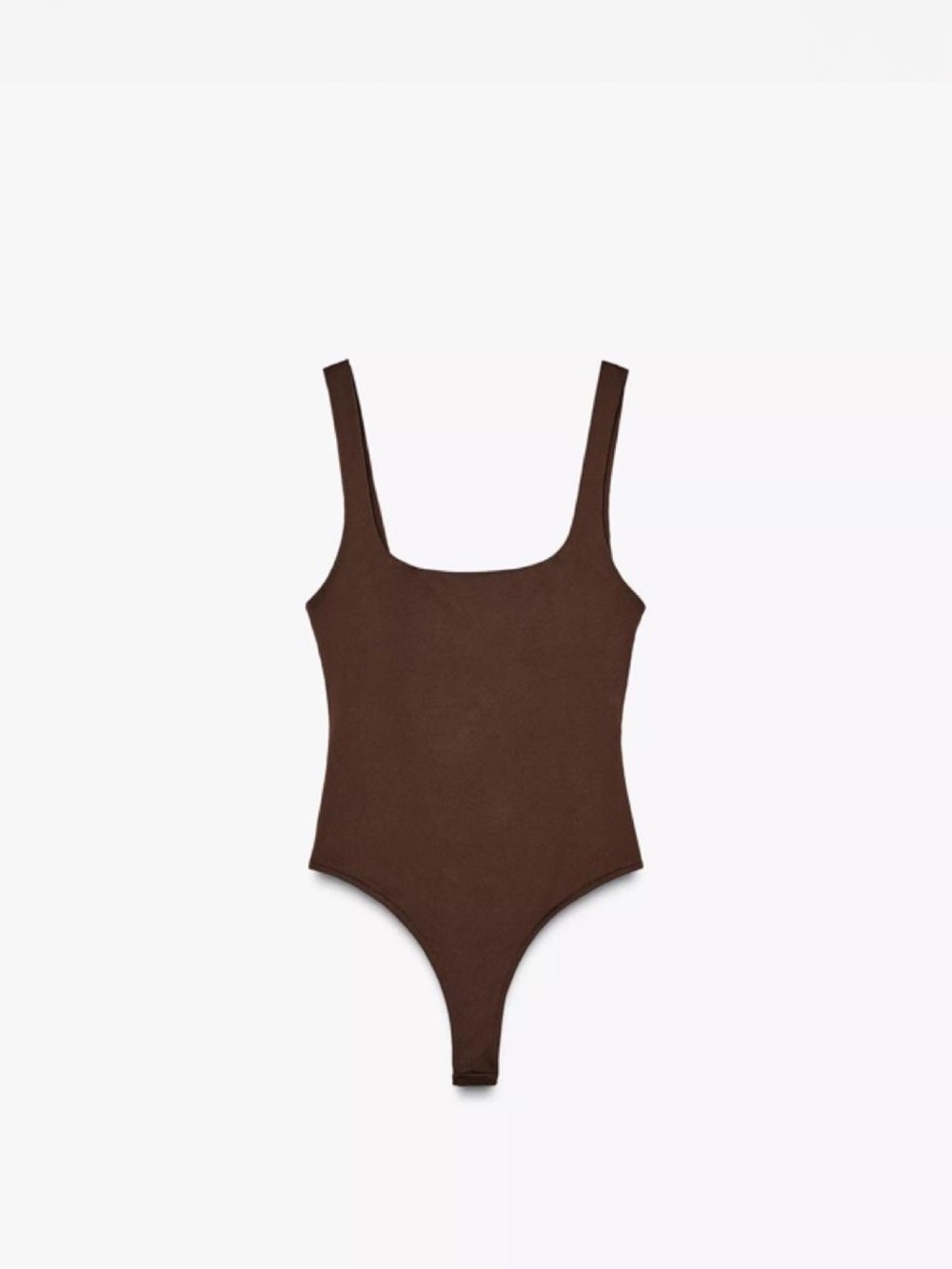 Zara Brown Ribbed Tank Bodysuit